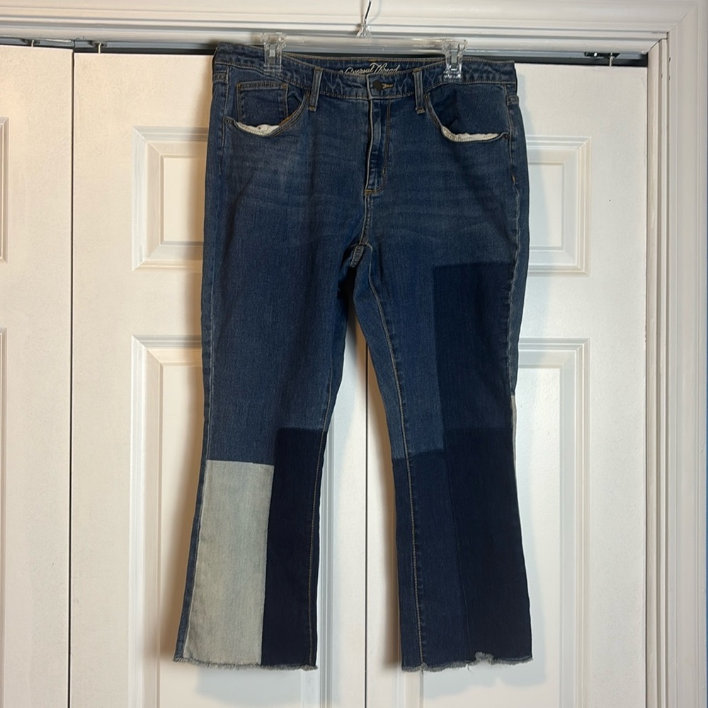 Patchwork Denim Crop Jeans Universal Thread